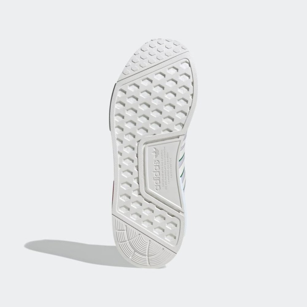 Adidas Originals Nmd R1 Mens Low Casual Shoes White Red Green HQ1434 NEW Multi - Picture 4 of 6